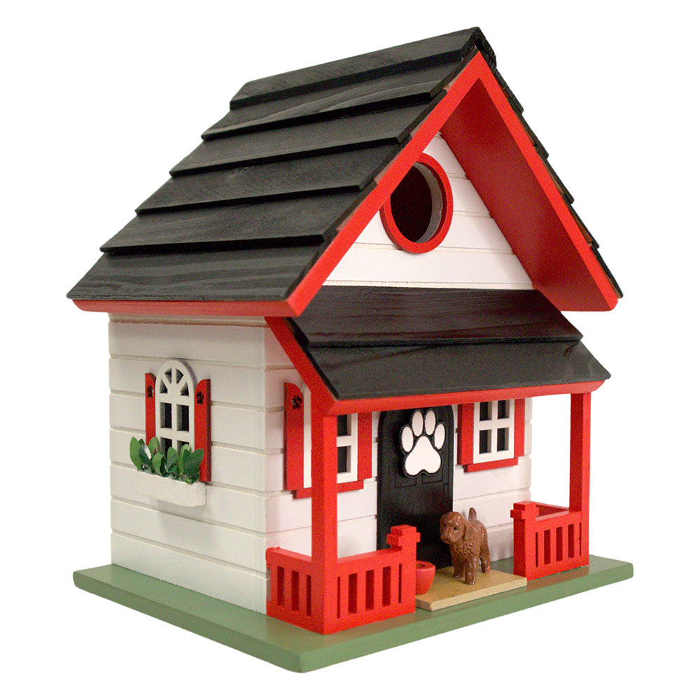 Bow Wow Birdhouse - Red & White