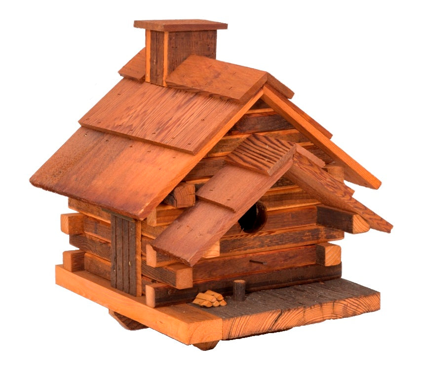 Conestoga Log Cabin Birdhouse (Medium) - Natural Cedar