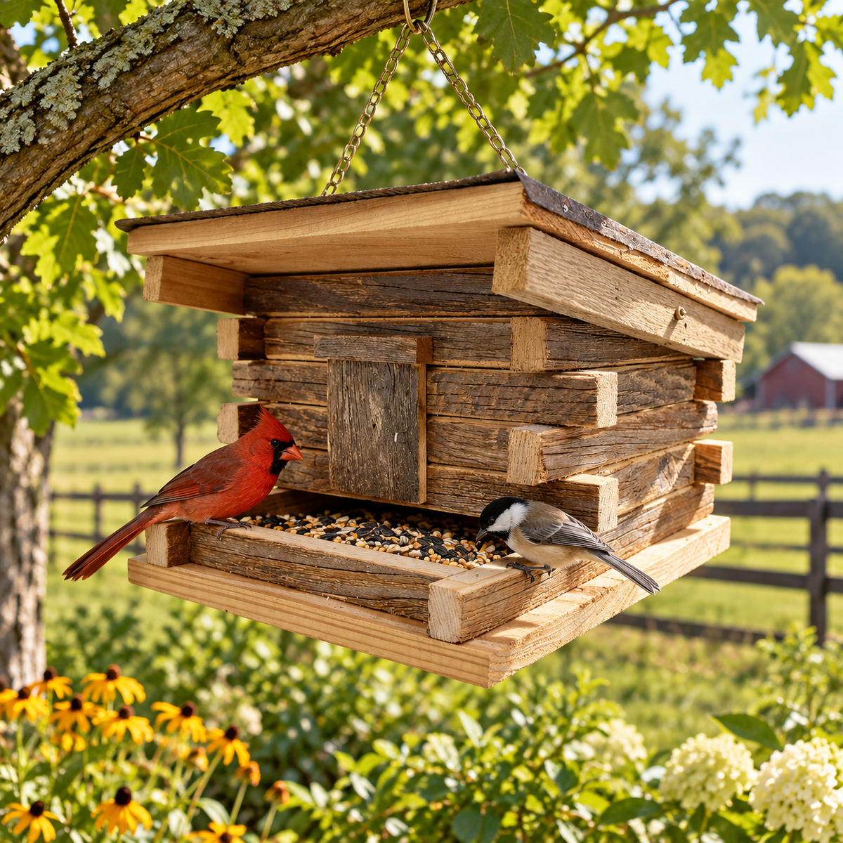 Franklin Feeder Log Cabin Cedar Feeder