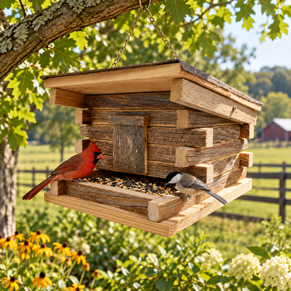 Franklin Feeder Log Cabin Cedar Feeder