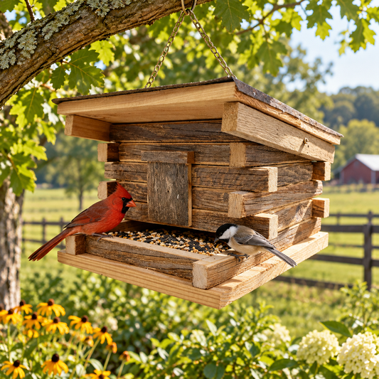 Franklin Feeder Log Cabin Cedar Feeder