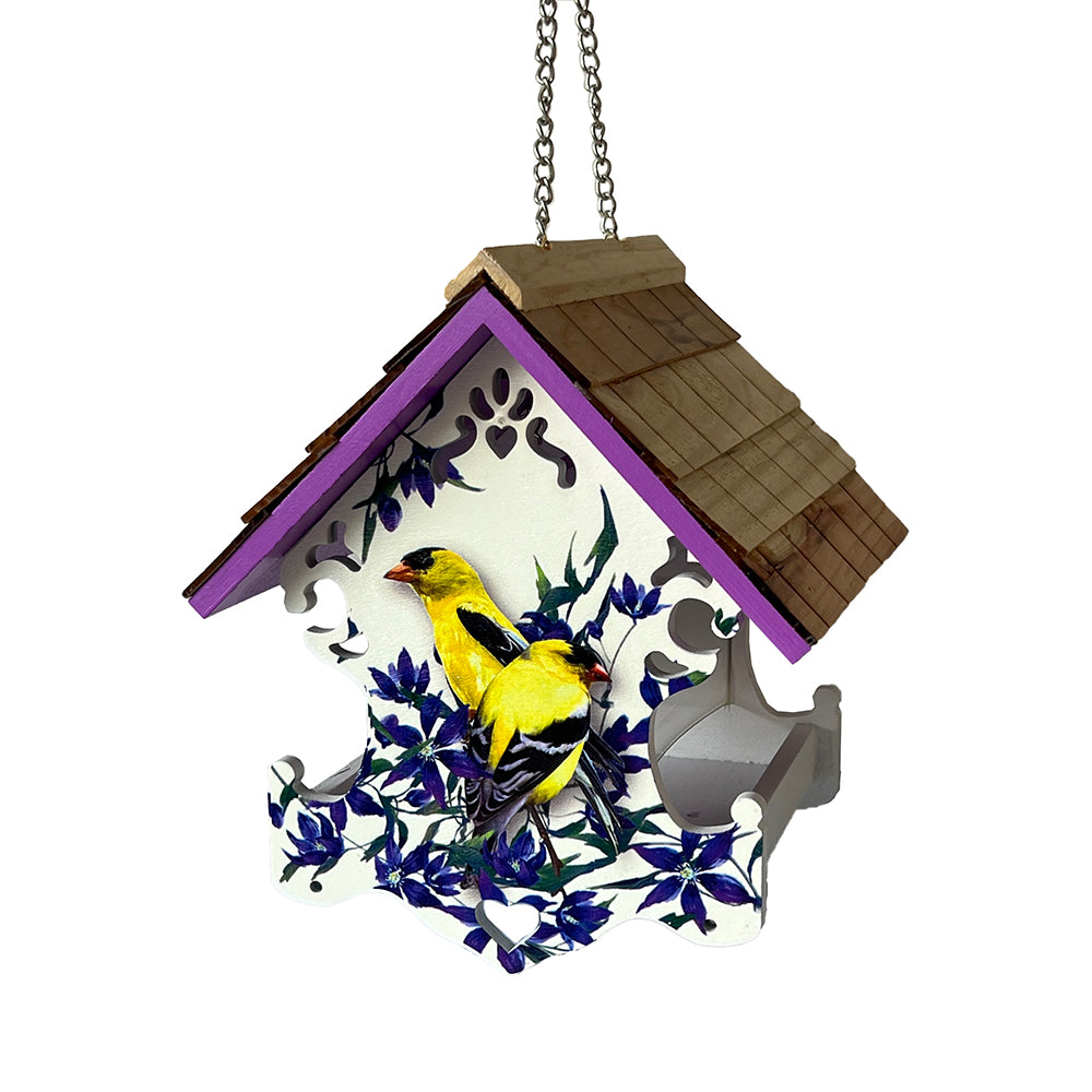 Love Nest Bird Feeder - Goldfinch & Clematis Print