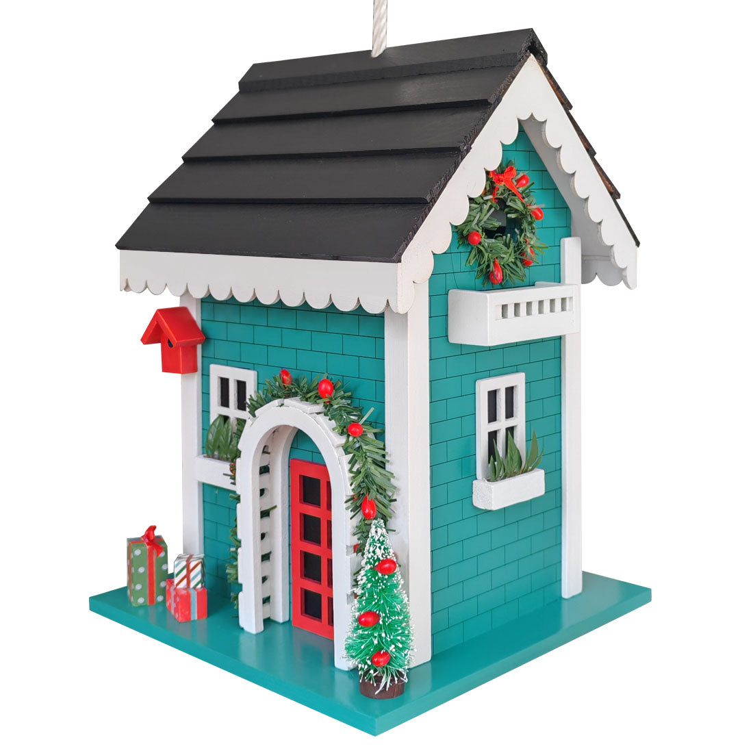 Christmastime Caretaker's Cottage Birdhouse