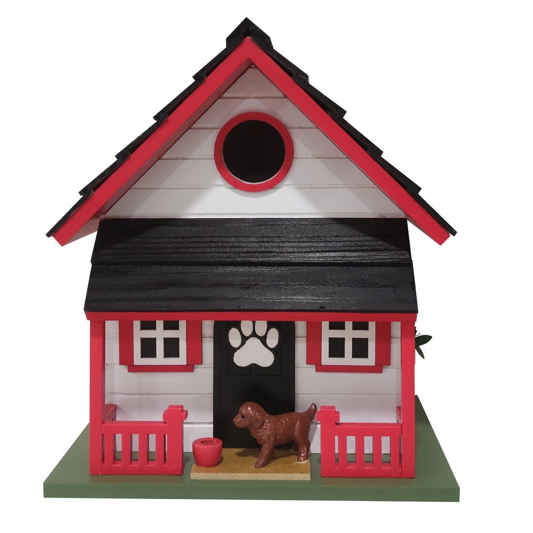 Bow Wow Birdhouse - Red & White