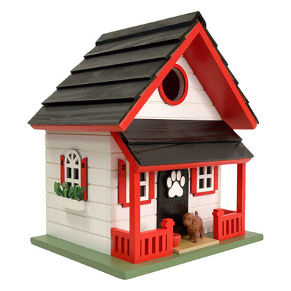 Bow Wow Birdhouse - Red & White