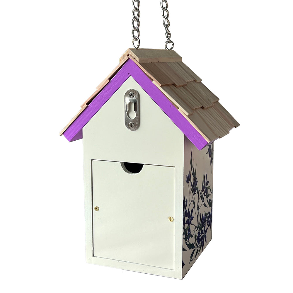 Standard Cottage Birdhouse - Goldfinch & Clematis Print