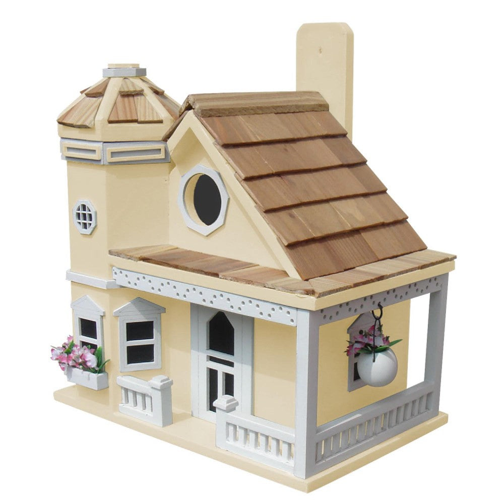 Flower Pot Cottage Birdhouse - Yellow