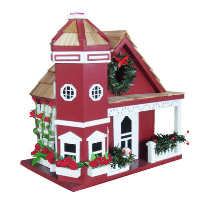 Yuletide Cottage Birdhouse - Red
