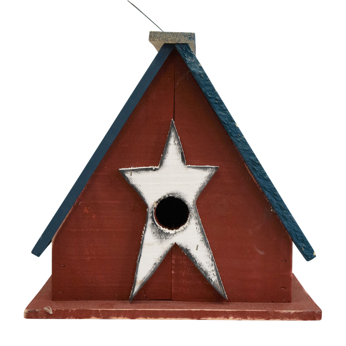 Ticonderoga Hanging Birdhouse with Stars - Wooden Roof