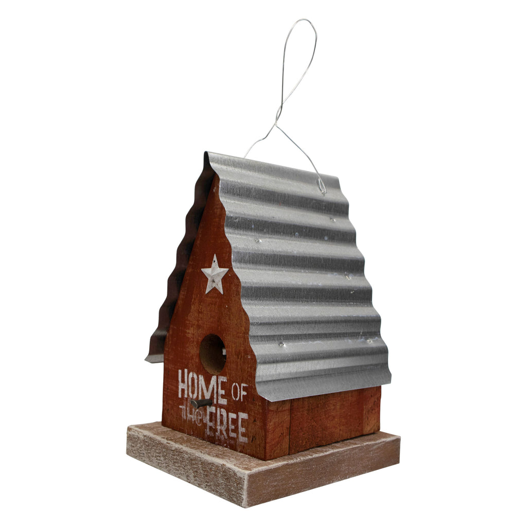 Lexington Hanging Birdhouse with Metal Roof - Home Of The Free