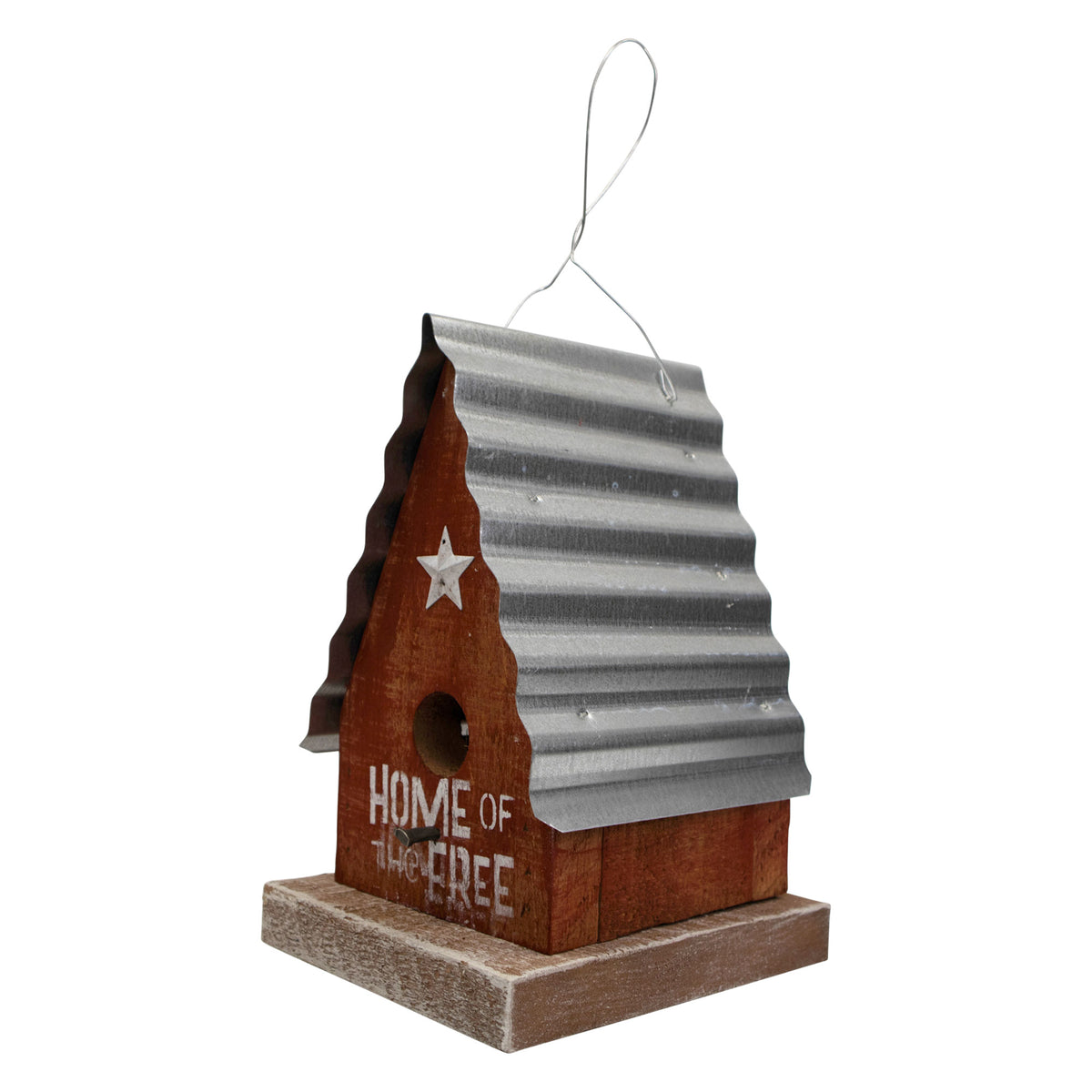 Lexington Hanging Birdhouse with Metal Roof - Home Of The Free
