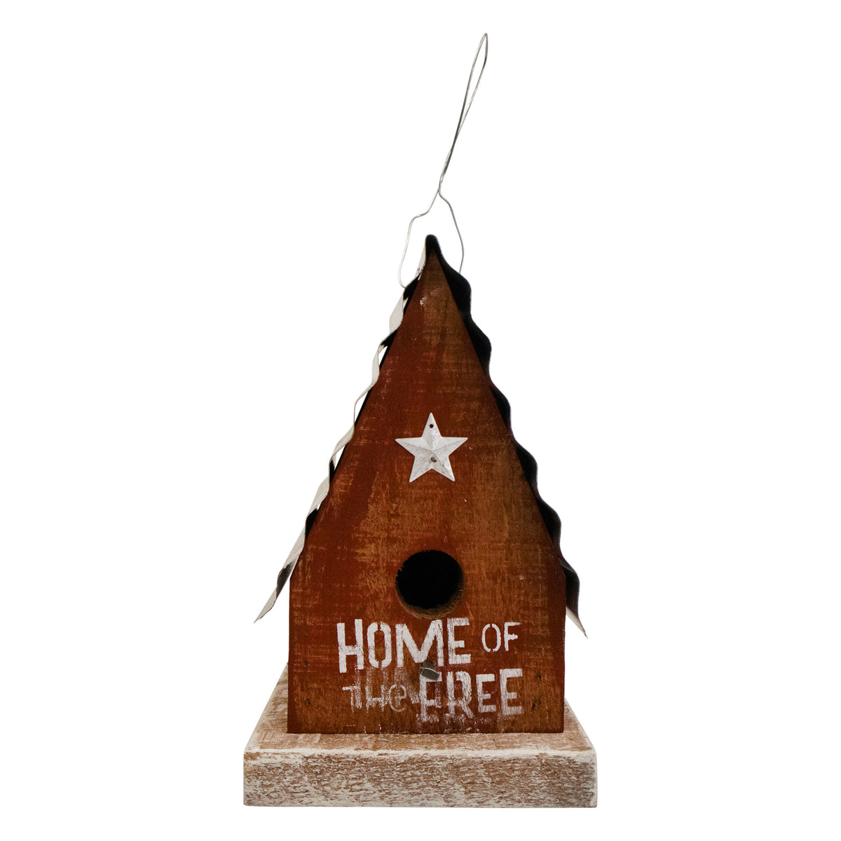 Lexington Hanging Birdhouse with Metal Roof - Home Of The Free