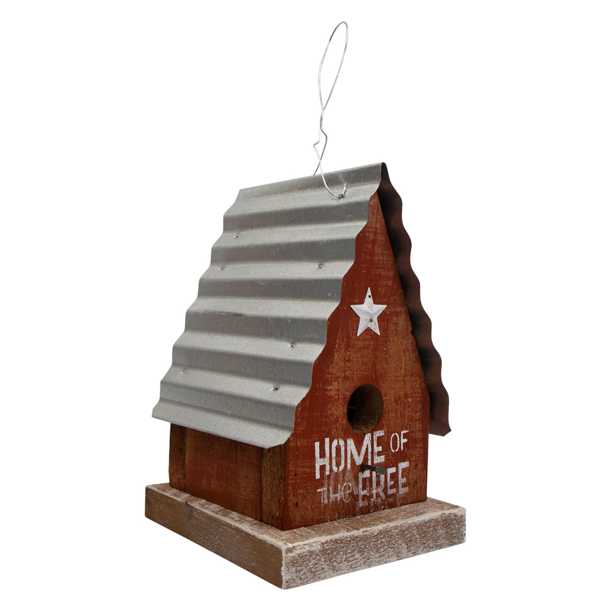Lexington Hanging Birdhouse with Metal Roof - Home Of The Free