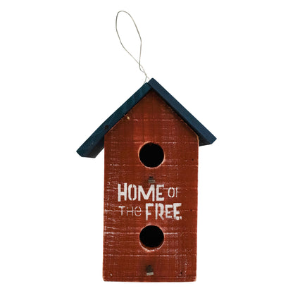 Concord Hanging Birdhouse Wooden Roof with Stars - Home Of The Free