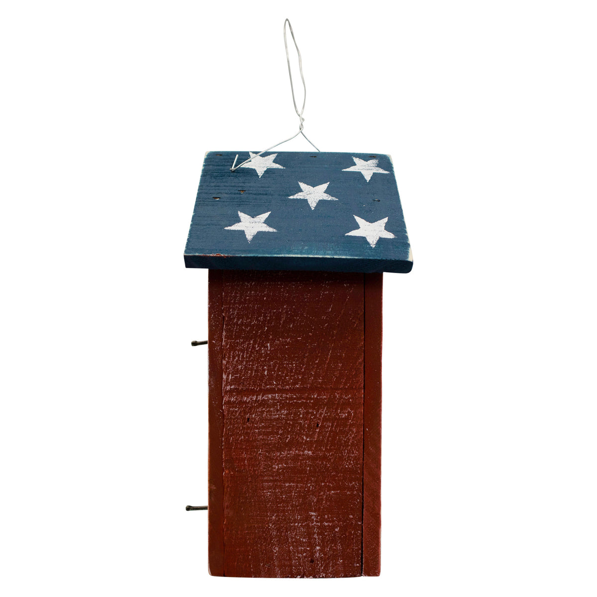 Concord Hanging Birdhouse Wooden Roof with Stars - Home Of The Free