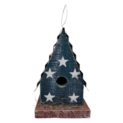 Yorktown (Barn) Hanging Birdhouse with Stars Metal Roof - Americana Stars
