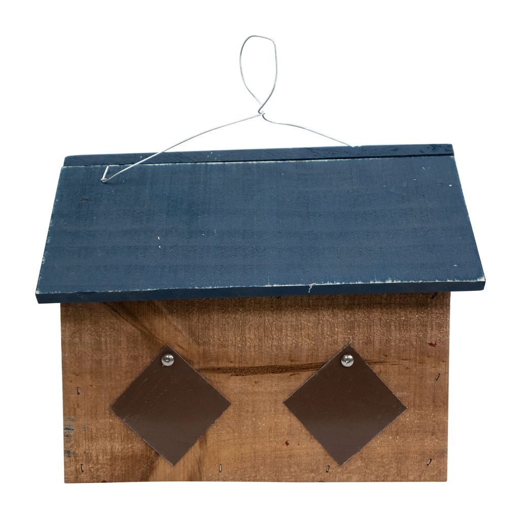 Bunker Hill Birdhouse - 2 Hole - With Stars Wooden Roof - Americana Stars