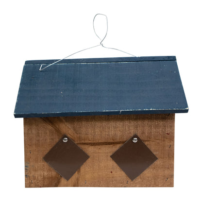 Bunker Hill Birdhouse - 2 Hole - With Stars Wooden Roof - Americana Stars