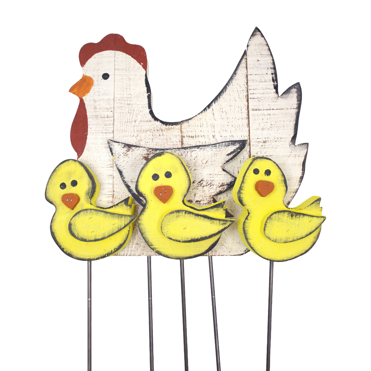 Hen and Three Chicks Garden Set – Handcrafted by Master Amish Craftsmen
