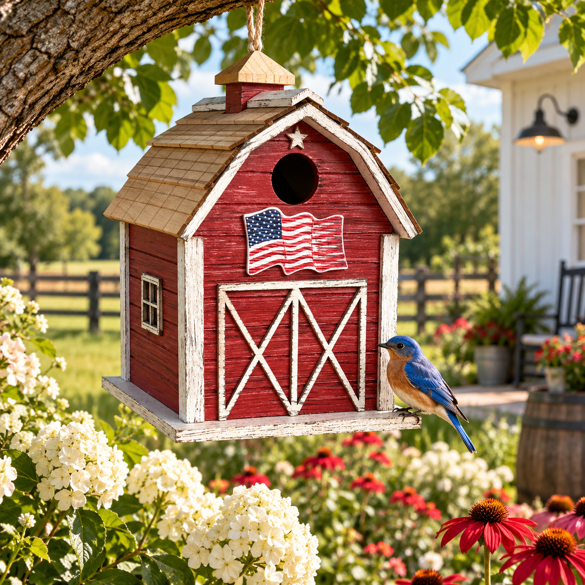 Old Glory Barn Birdhouse
