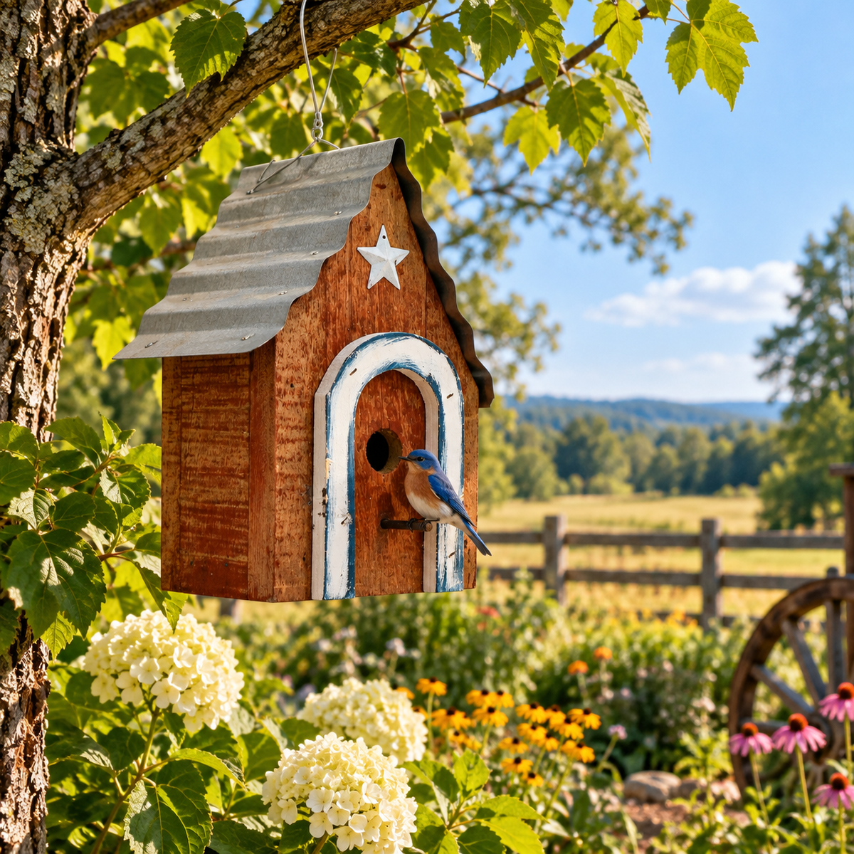 Brandywine Hanging Birdhouse with Metal Roof