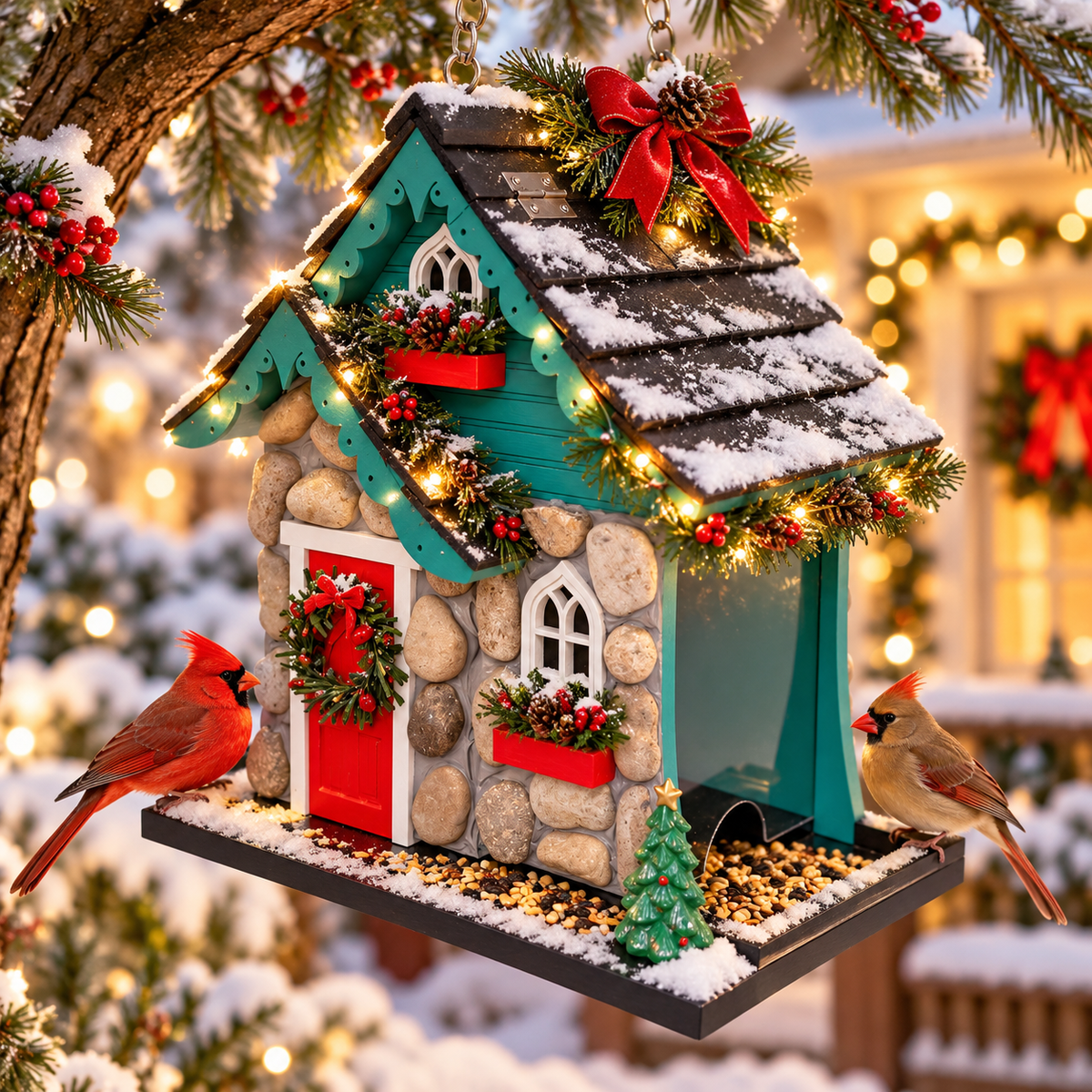 Charlevoix Stone Christmas Feeder
