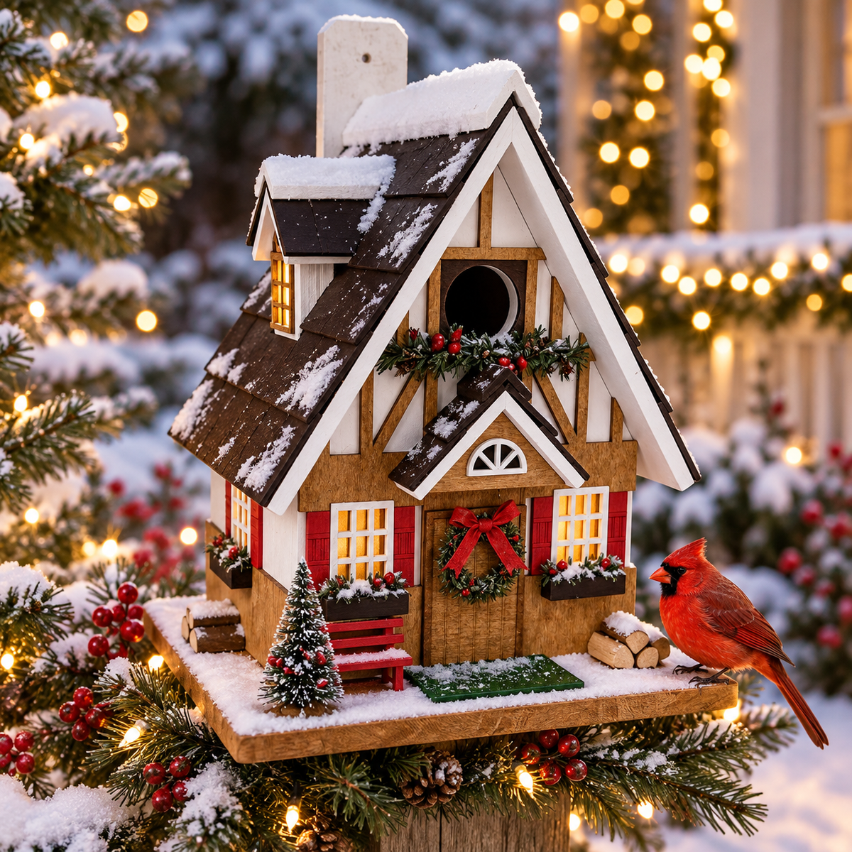 The Merry Tudor Cottage Birdhouse