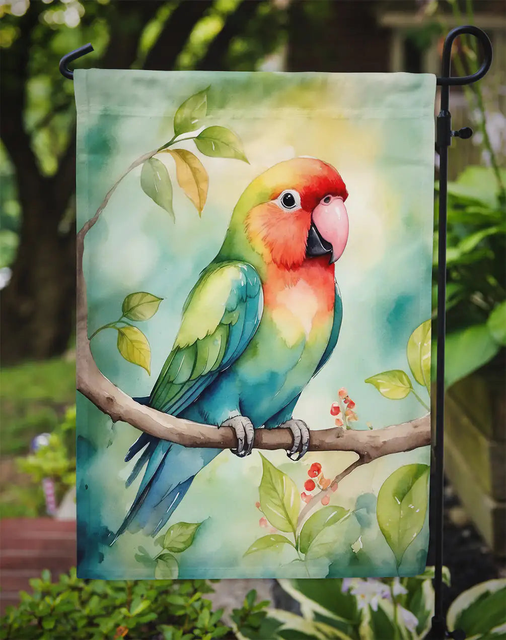 Lovebird Garden Flag